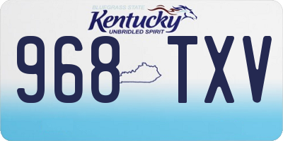 KY license plate 968TXV