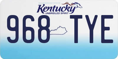 KY license plate 968TYE