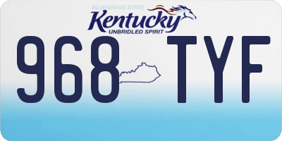 KY license plate 968TYF