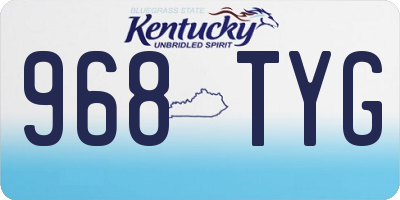 KY license plate 968TYG