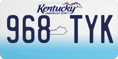 KY license plate 968TYK