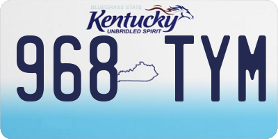 KY license plate 968TYM