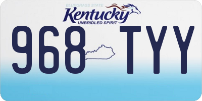 KY license plate 968TYY