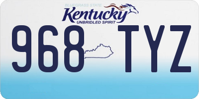KY license plate 968TYZ