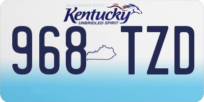 KY license plate 968TZD