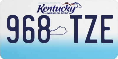 KY license plate 968TZE