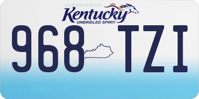 KY license plate 968TZI