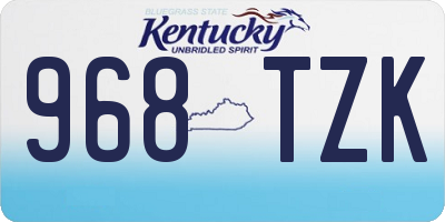 KY license plate 968TZK