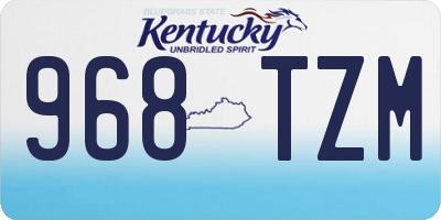 KY license plate 968TZM