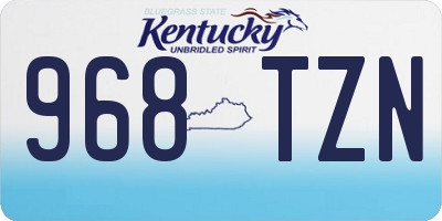 KY license plate 968TZN