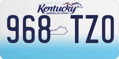 KY license plate 968TZO