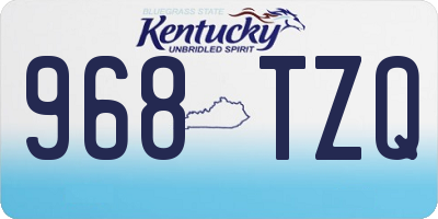 KY license plate 968TZQ