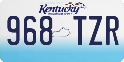 KY license plate 968TZR