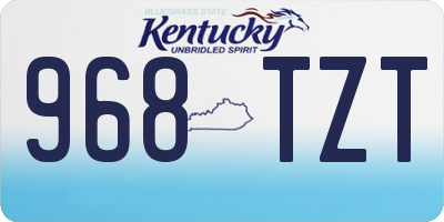 KY license plate 968TZT