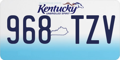 KY license plate 968TZV