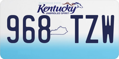 KY license plate 968TZW