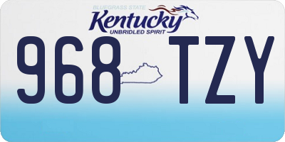 KY license plate 968TZY