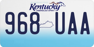 KY license plate 968UAA