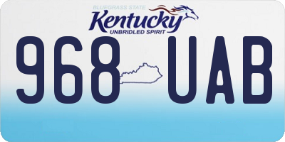 KY license plate 968UAB