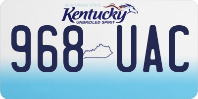 KY license plate 968UAC