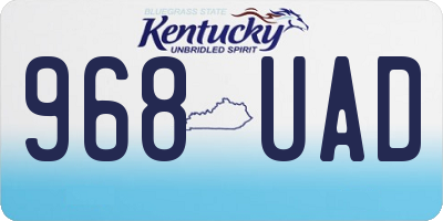KY license plate 968UAD