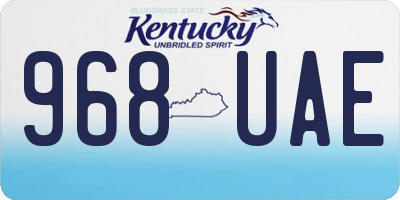 KY license plate 968UAE