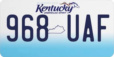 KY license plate 968UAF