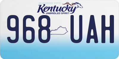 KY license plate 968UAH