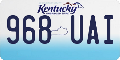 KY license plate 968UAI