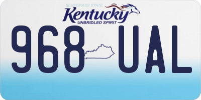 KY license plate 968UAL