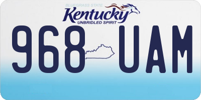 KY license plate 968UAM