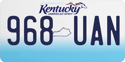 KY license plate 968UAN