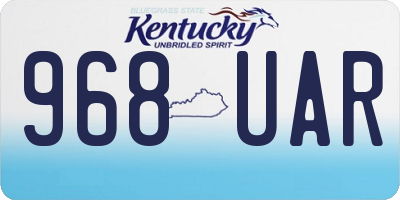 KY license plate 968UAR