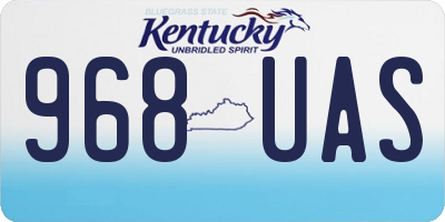 KY license plate 968UAS