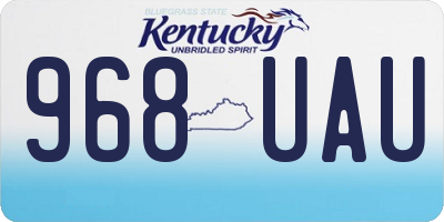 KY license plate 968UAU