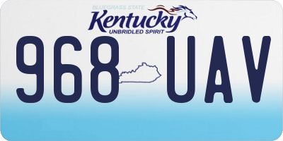 KY license plate 968UAV