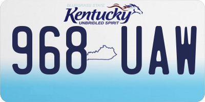 KY license plate 968UAW