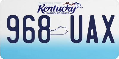 KY license plate 968UAX
