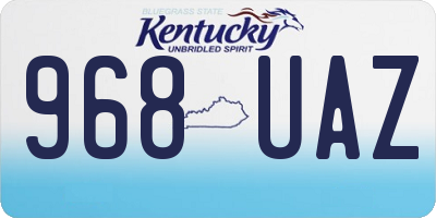 KY license plate 968UAZ
