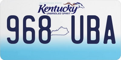 KY license plate 968UBA