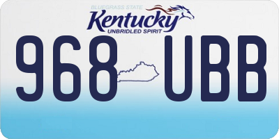KY license plate 968UBB