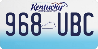 KY license plate 968UBC