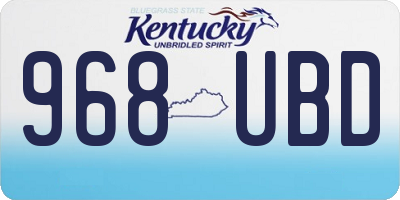 KY license plate 968UBD