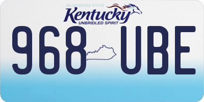 KY license plate 968UBE