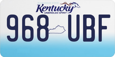 KY license plate 968UBF