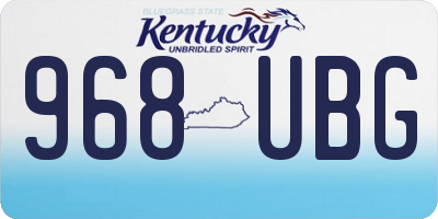 KY license plate 968UBG