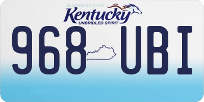 KY license plate 968UBI