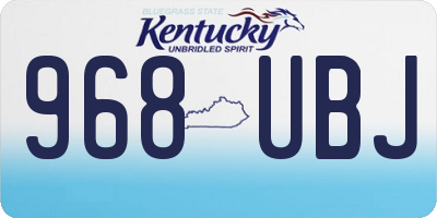 KY license plate 968UBJ