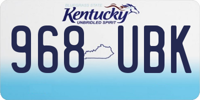 KY license plate 968UBK