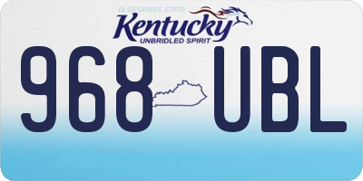 KY license plate 968UBL